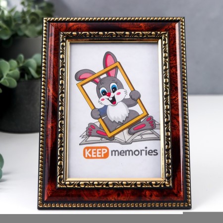 Photo frame plastic 10x15 cm dark nut (782)