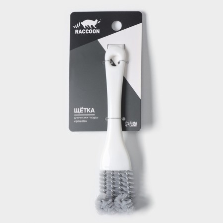 Brush for cleaning dishes and greel grilles Raccoon, 17 × 4 cm, white color-4