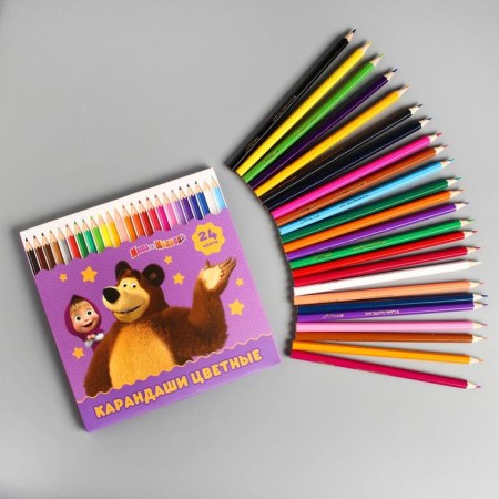 Color pencils, 24 colors, hexagonal, Masha and the bear-3