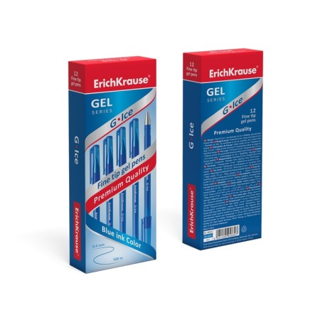 Gel pen Erichkrause G-ICE, blue ink, node 0.5 mm, letter line length 500 meters-9