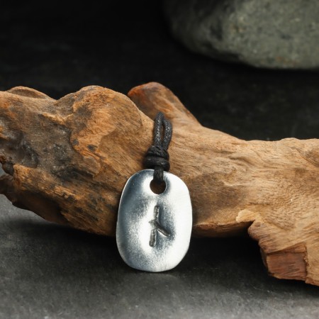 Amulet "Scandinavian runes", rune of nautiz, 21x29mm, metallic