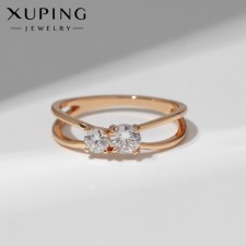 Кольцо XUPING сплетение, цвет белый в золоте, размер 19