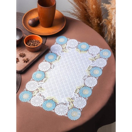 Openwork napkin for the table "Sunflower", 45 × 30 cm, the color of the yellow-blue-5