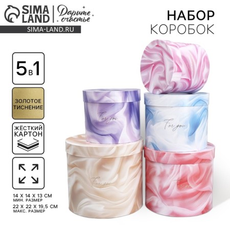 A set of hats 5 in 1, gift packaging, Veual, 13 x 14 - 19.5 x 22 cm