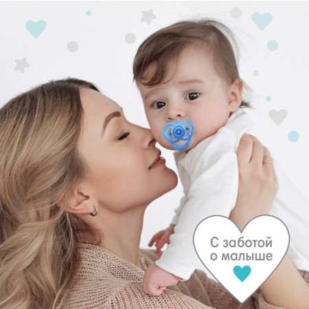 Nipple - orthodontic dummy, silicone, +6 months, “bow” with a cap, blue color-4