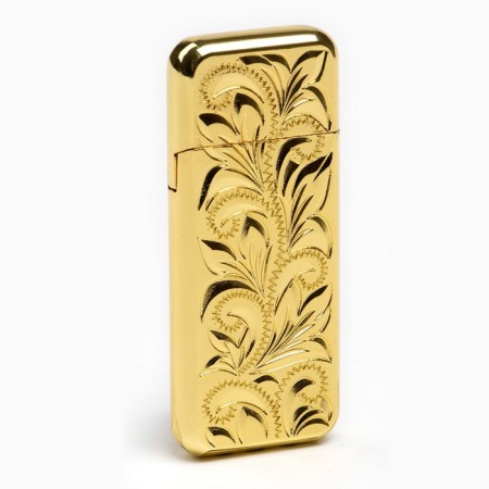 Gas lighter, 0.7 x 2.5 x 6.5 cm, gold