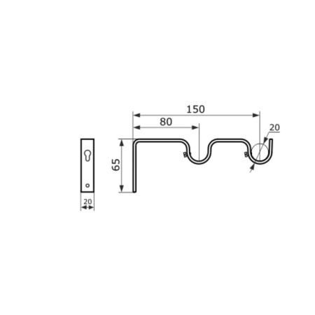 Bracket for cornice D20 is a single -row 8 cm, white-4