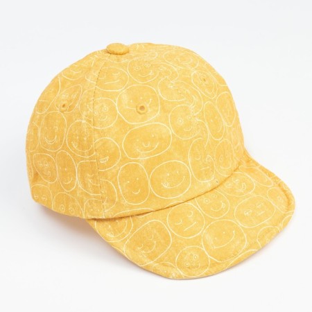 Baby cap with a straight visor minku yellow color, rn 50