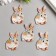Decor for creativity Textile embroidery "Rabbit with a bow on the ear" 3.8x5 cm