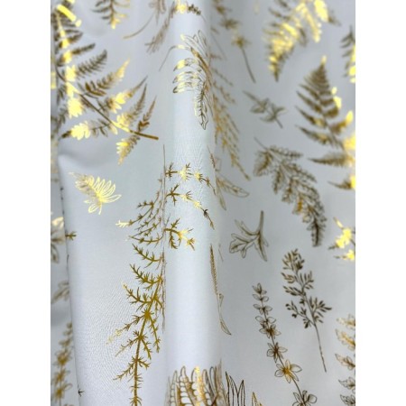 Bath curtains with Joy Home Rings "Golden Plants", 180x200 cm-1