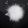 Brooch "Hedgehog" fluffy, white color in silver