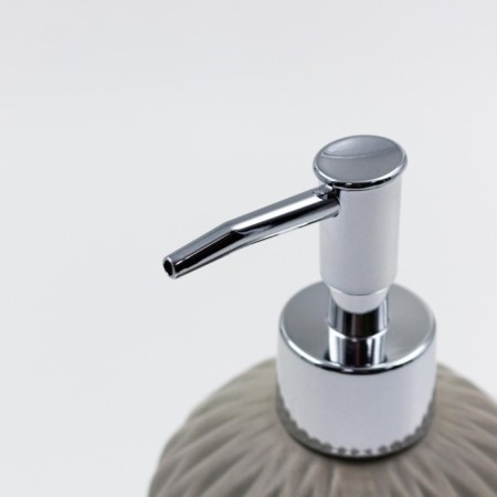 Joy Home liquid soap dispenser, ceramics, gray corrugated-1