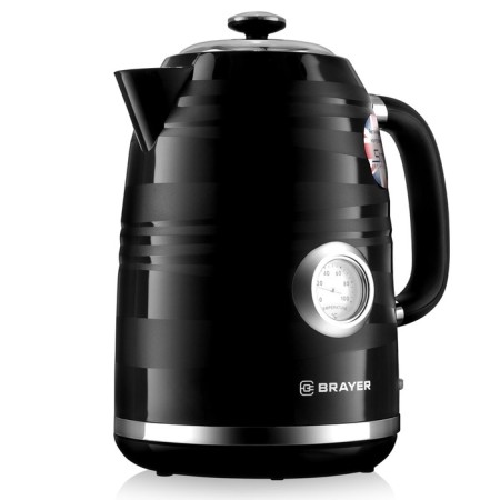 Electric kettle Brayer 1059BR, plastic, 1.7 l, 2200 W, thermometer, black-1