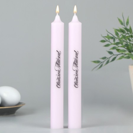 Candles are high with the application of “Light Easter!”, 2 pcs., Violet, 19 x 2.1 cm.-1