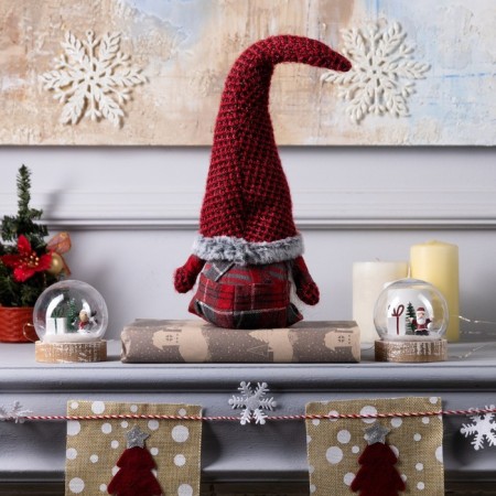LED figure "Dwarf in a red cap" 13 × 58 × 8 cm, textiles, batteries AG10x3, glow warm white-2