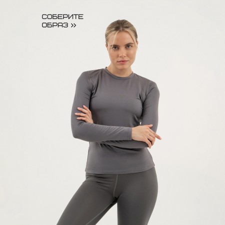 Rashgard Female with a long sleeve, basic, size XL (50), gray color-8