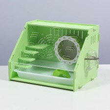 Rodent cage, acrylic, green, 29 x 23.5 x 22 cm