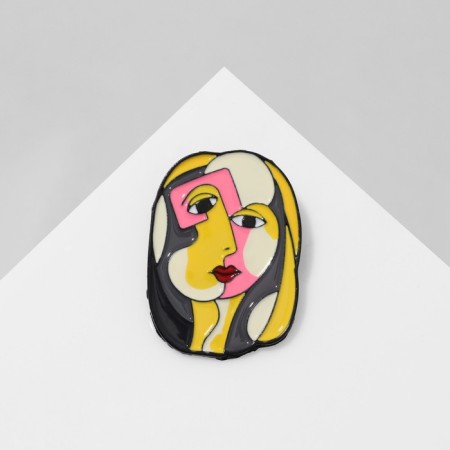 Brooch "Mosaic" angle, colored in ferrous metal-1