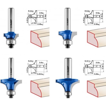 Set of milling bison 28795-H4-2, profile, on wood, 4 pcs.-2