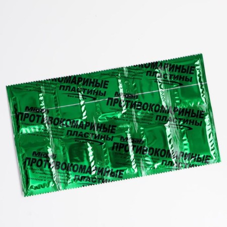 Plates from mosquitoes, no smell, green, 10 pcs