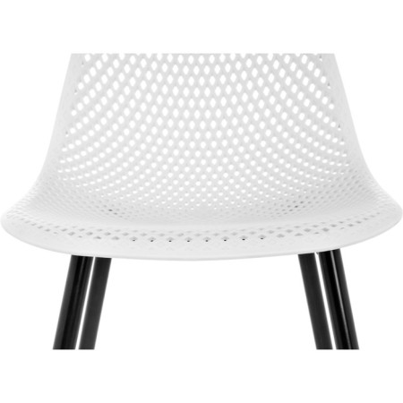 Metal frame chair Vero metal/plastic, black/white 47x52x84 cm-6