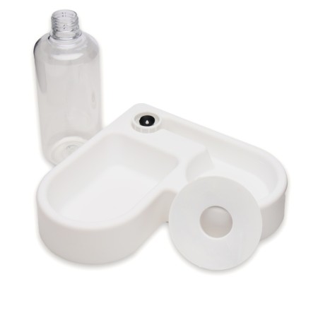 Double bowl with a carrot (removable bottle) 28 x 23 x 20.5 cm, white-5