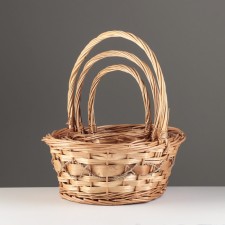 A set of wicker baskets of 3 pcs, 34xh14/35 cm, 29x12/30 cm, 22x10/25 cm, willow