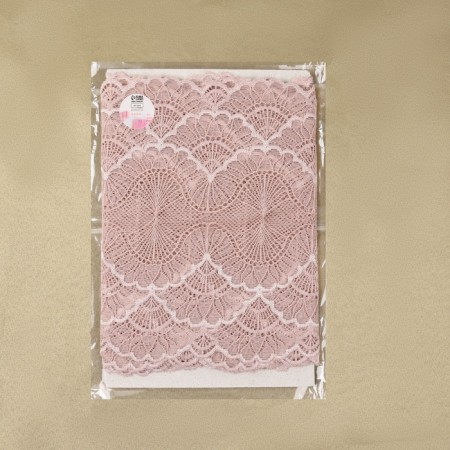 Lace elastic fabric, 180 mm × 2.7 ± 0.5 m, pink-beige color-4