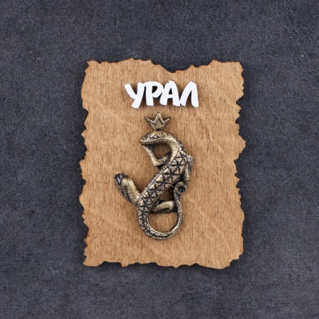 Magnet "Lizard with a crown", wood, gypsum, 7x9 cm-5