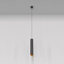 Светильник подвесной Technical P044PL-01-40GU10-B, 1хGU10, 35Вт, 6х6х133 см, цвет чёрный с золотом