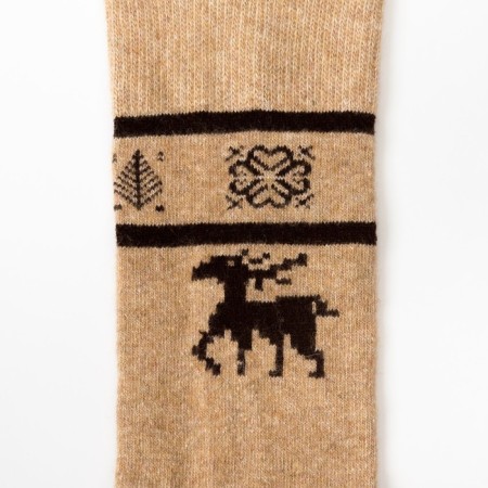 Women's stockings from Mongolian wool, beige color, size 23-25 ​​(36-42)-1