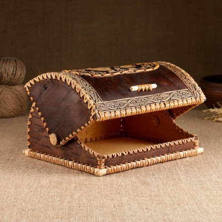 Bakery "Swans", complex, 28 × 22 × 15cm, birch bark, mix-1
