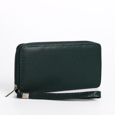 Women's wallet with lightning, green color