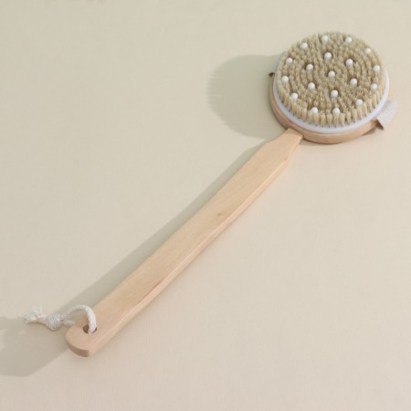 Massage brush for the body of the share, with a strap, natural bristles-2