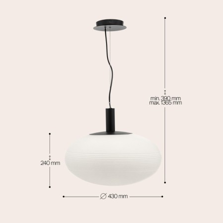 Suspension lamp Maytoni P062PL-01W, E27, 1x60 W, 430x430x1365 mm, black-5