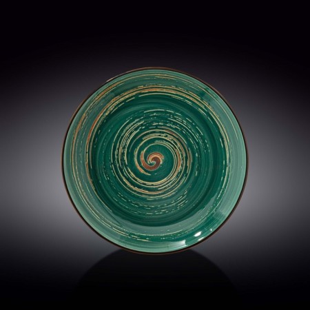Deep plate Wilmax England Spiral, D = 25.5 cm, 350 ml, green color
