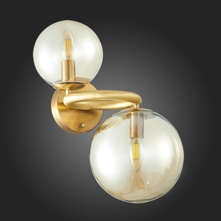 Wall lamp ST LUCE. SL1162.301.02. Gorizia. 2x40 watts, E14, 38x36 cm, brass color-4