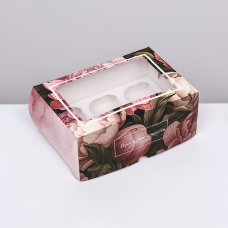 Packaging for 6 cupcakes with a window, "beautiful moments", 25 x 17 x 10 cm-1