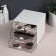 BASIC organizer for storage, multi -level, 3 sections, 15.4 × 14.6 × 16.7 cm, white/transparent color