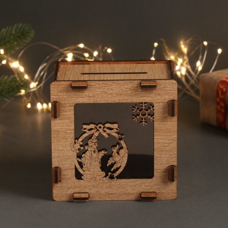 New Year's piggy bank "Snow Maiden" 12x12x9 cm-1