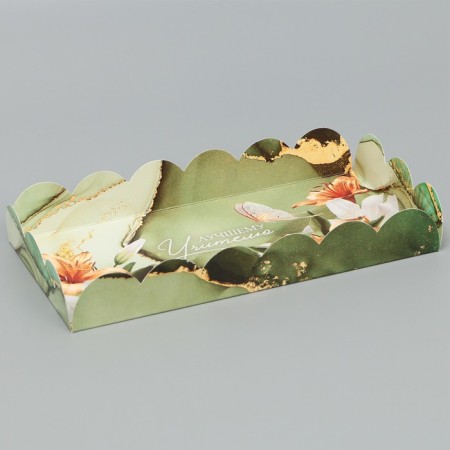 Cookie box, confectionery packaging with PVC lid, “best teacher”, 21 x 10.5 x 3 cm-2