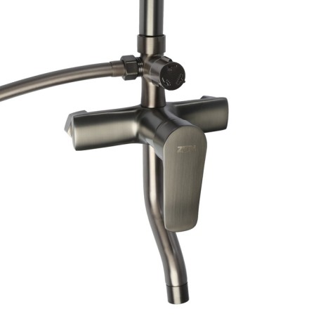 The shower system Zein Z3865, mixer, pouring, tropical and hand watering can, brass, graphite-10