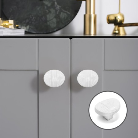 Handle button cappio, zinc, d = 35 mm, white color