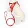 A set with a soft harness and a bow, size l, leash 120 x 1.5 cm, og 35-50 cm, red