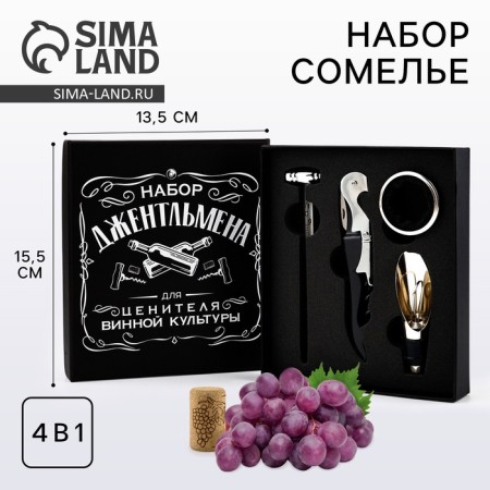 Gift set of corkscrews, aerator, cap, thermometer "Gentleman set"-5
