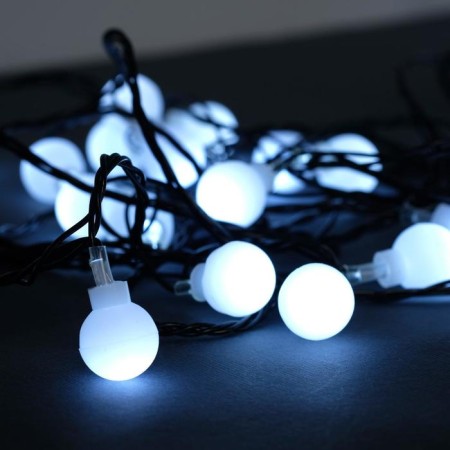 Garland “thread” 5 m with nozzles “white balls”, ip20, dark thread, 30 LED, white glow, 8 modes, 220 V