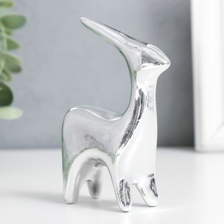 Souvenir Ceramics "Deer" silver 8x2.8x10.5 cm-5