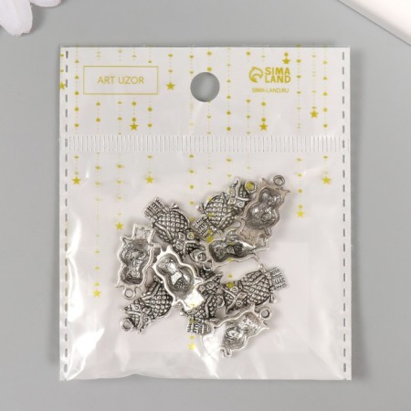 Decor Metal for creativity "Owl on a branch" (A10093) 2.1x1.2 cm-4