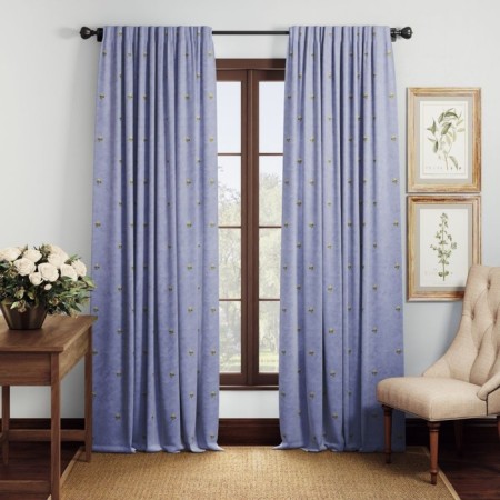 Set of curtains "Ginko", size 145x270 cm, lavender color