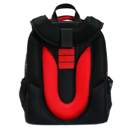 School backpack 38 x 30 x 16 cm, ergonomic back, Stavia "Super Car", black/red-5